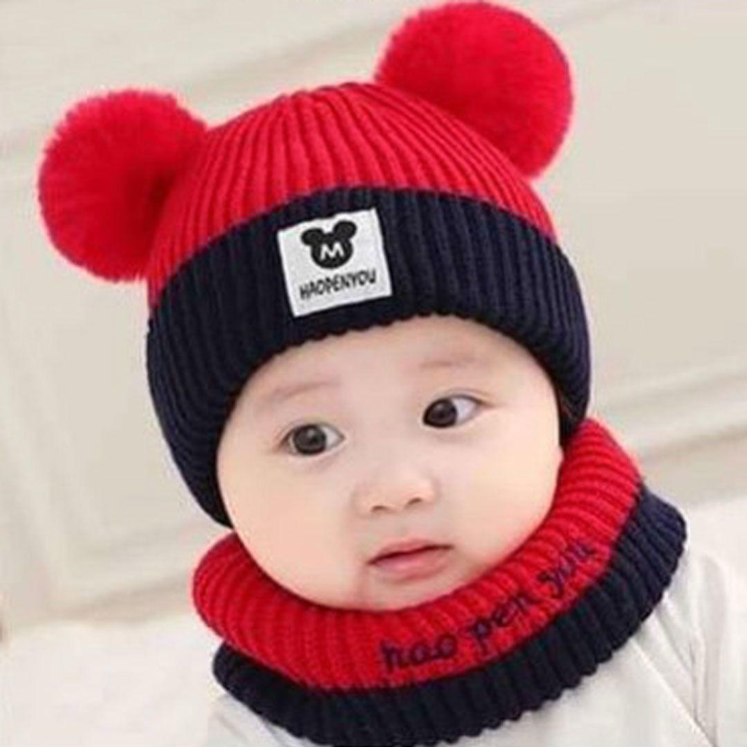 Beanie Wool Cap With Neck Warmer Attached KIDS WOOL CAP