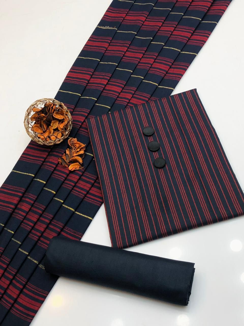 3pc Multani Susi Khaadi (Navy Blue)