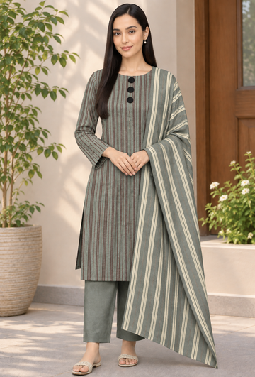 3pc Multani Susi Khaadi (Grey)