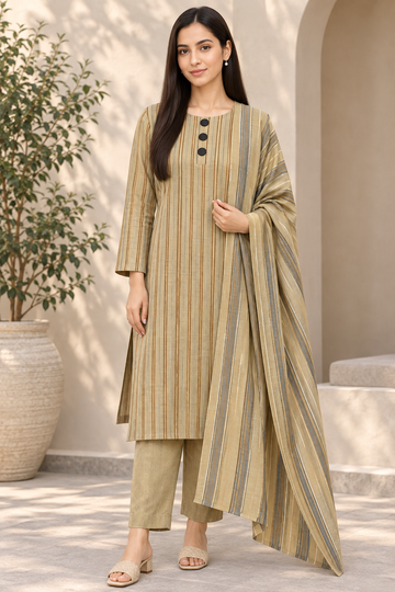 3pc Multani Susi Khaadi (Cream)