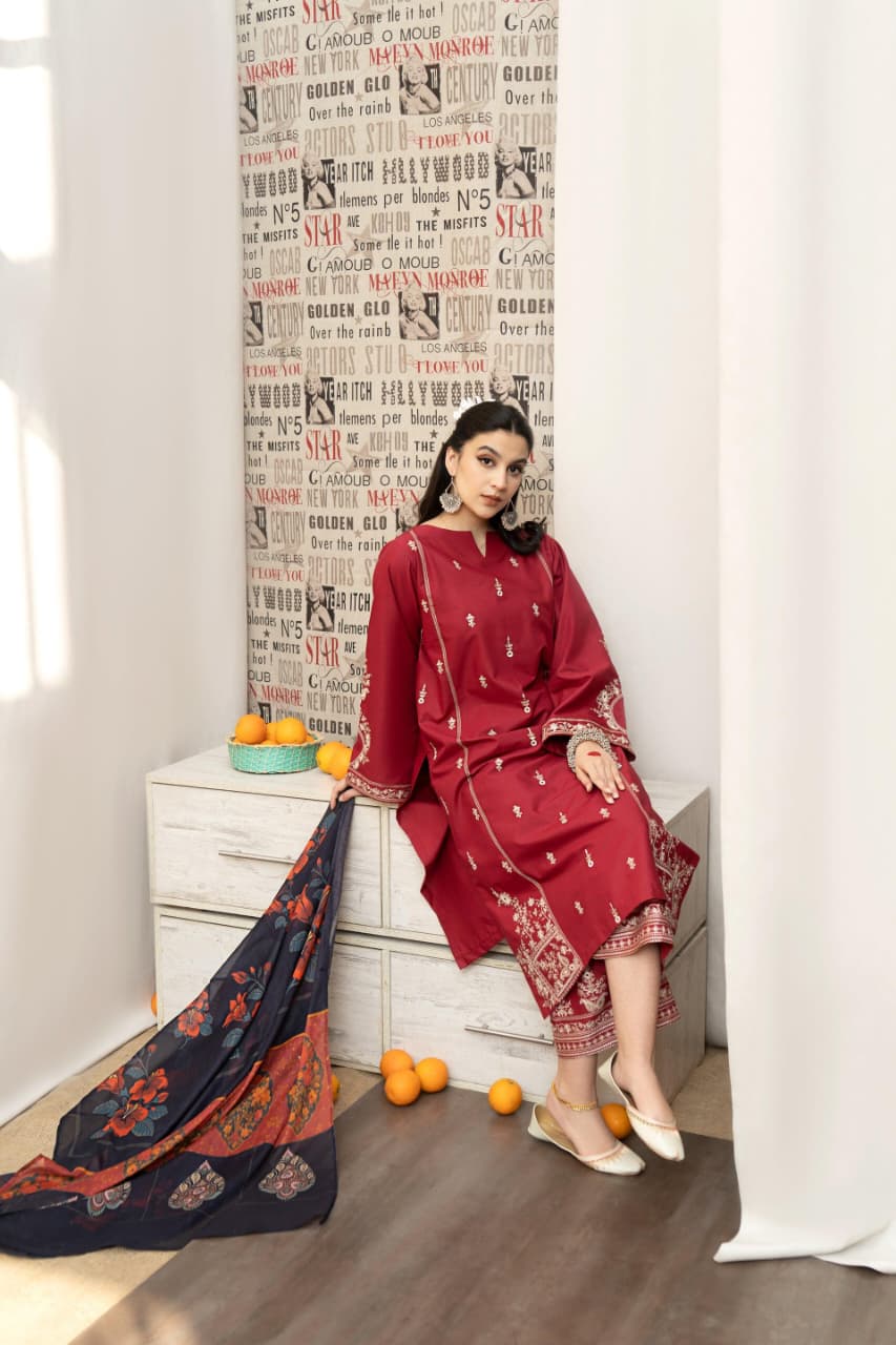 LAWN 3PC EMBROIDERED 003