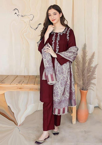 LAWN 3PC EMBROIDERED 009