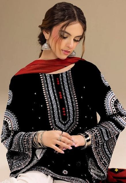 🌸 WINTER'S COLLECTION 🌸  🟥 BRAND NAME : JAZMIN 🟨 CATEGORY : DHANAK 3PC Embroidered 002